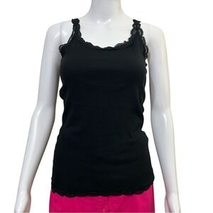 Converse One Star Black Lace Ryder Ribbed Tank Top Size Medium